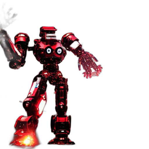 robot, weapon, concept art, 3d render transparent PNG cut-out