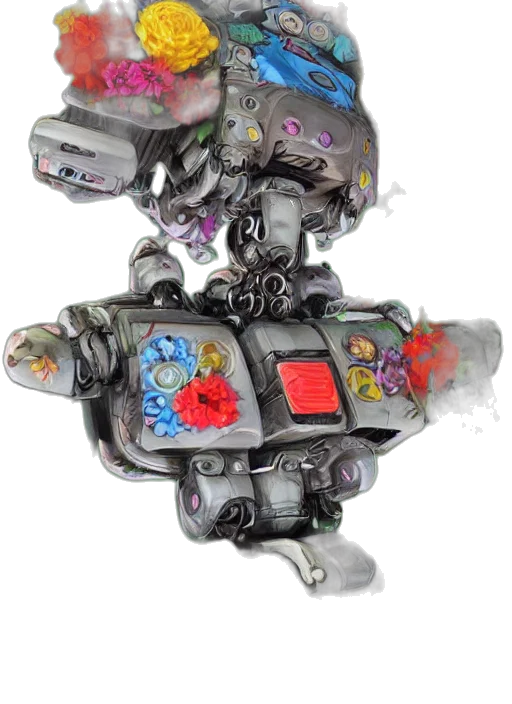 robot, weapon, concept art, 3d render transparent PNG cut-out