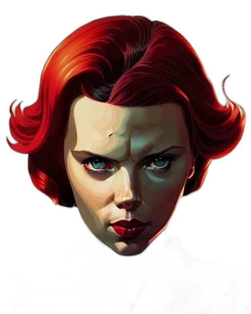 face, comic book art, concept art, photorealistic transparent PNG cut-out