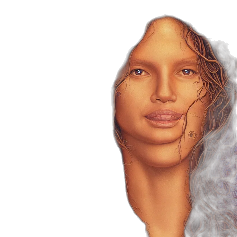 face, hair, mask, jewelry transparent PNG cut-out