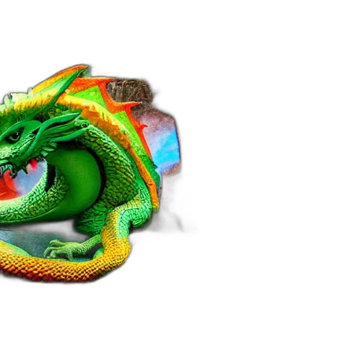 dragon, jewelry, staff, 3d render transparent PNG cut-out