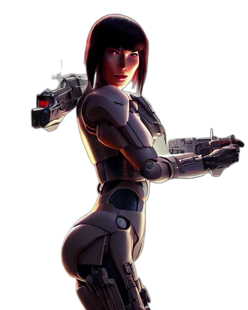 robot, weapon, staff, concept art transparent PNG cut-out