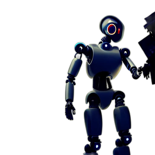 robot, 3d render, concept art, cyberpunk transparent PNG cut-out