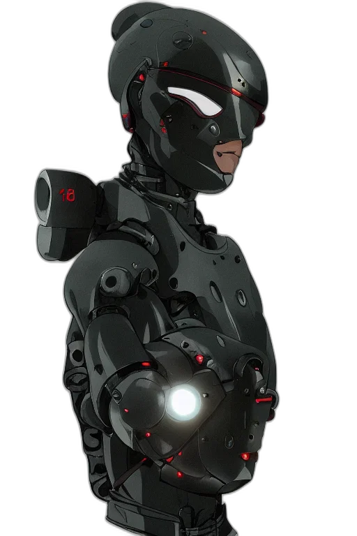 robot, concept art, 3d render, cyberpunk transparent PNG cut-out