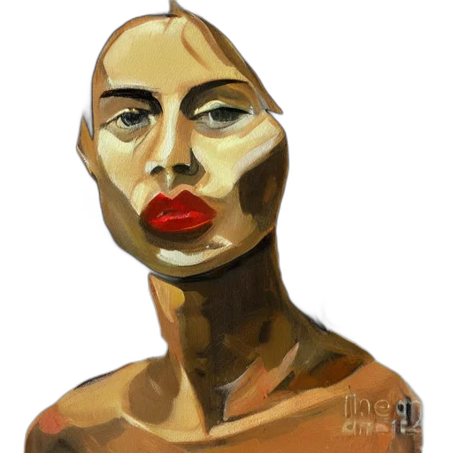 face, mask, jewelry, oil painting transparent PNG cut-out