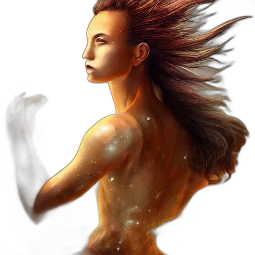 hair, dress, fantasy art, photorealistic transparent PNG cut-out