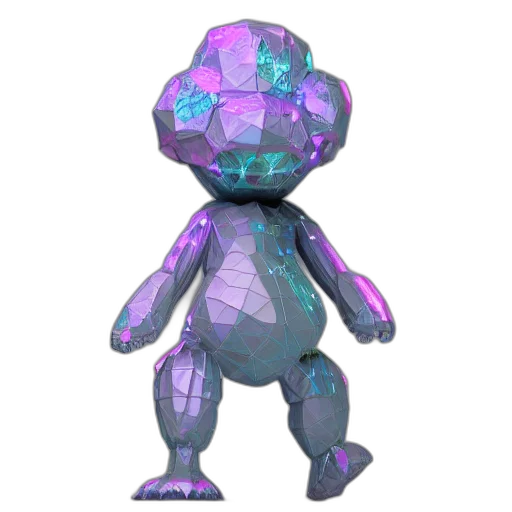 robot, creature, staff, 3d render transparent PNG cut-out