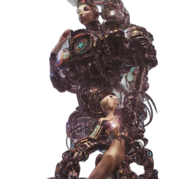 robot, dress, weapon, creature transparent PNG cut-out