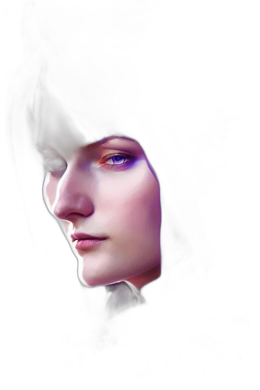 face, robot, fantasy art, photorealistic transparent PNG cut-out