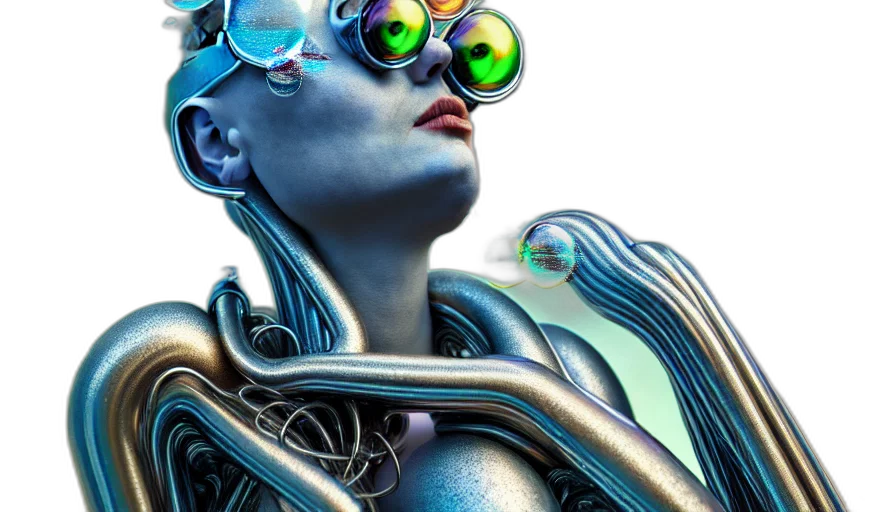 jewelry, robot, cyberpunk, concept art transparent PNG cut-out