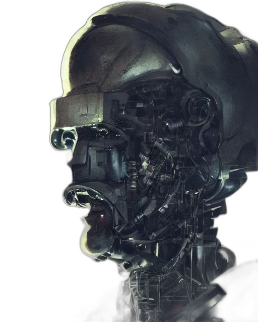 robot, mask, face, cyberpunk transparent PNG cut-out