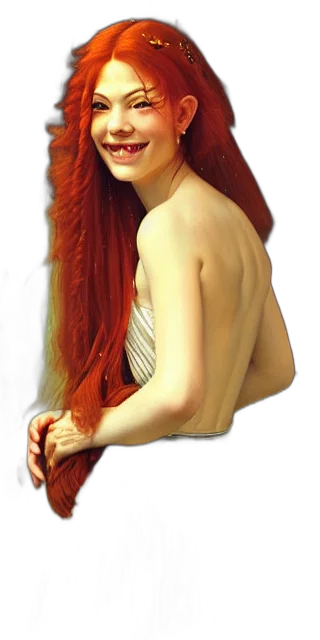 hair, dress, face, jewelry transparent PNG cut-out