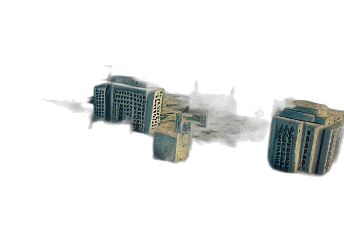 building, concept art, 3d render, photorealistic transparent PNG cut-out