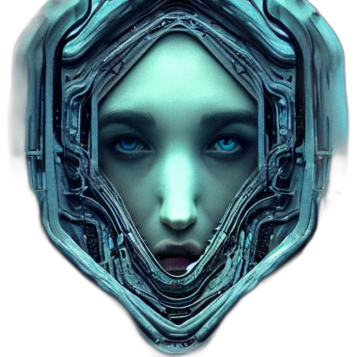 face, mask, robot, fantasy art transparent PNG cut-out