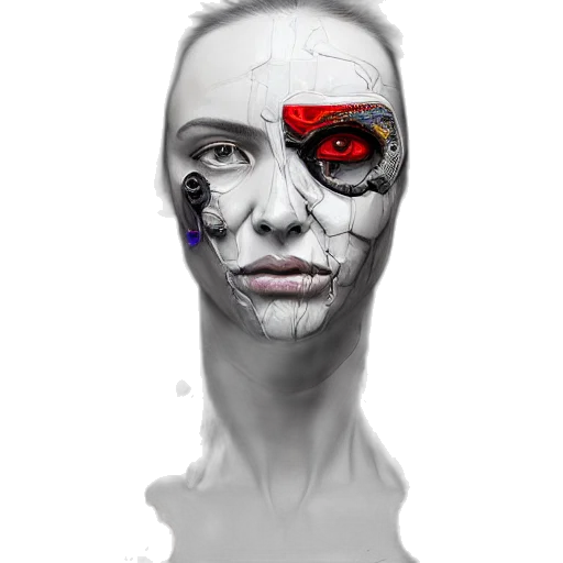 face, mask, robot, creature transparent PNG cut-out