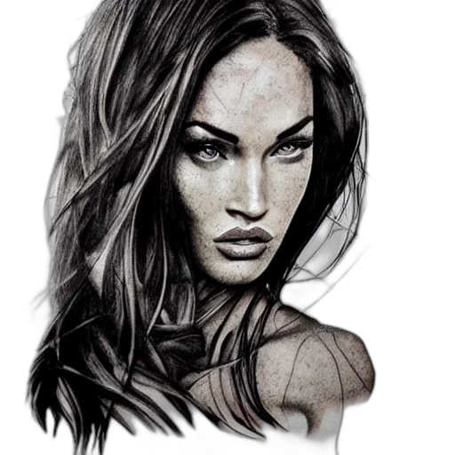 face, hair, photorealistic, pencil sketch transparent PNG cut-out