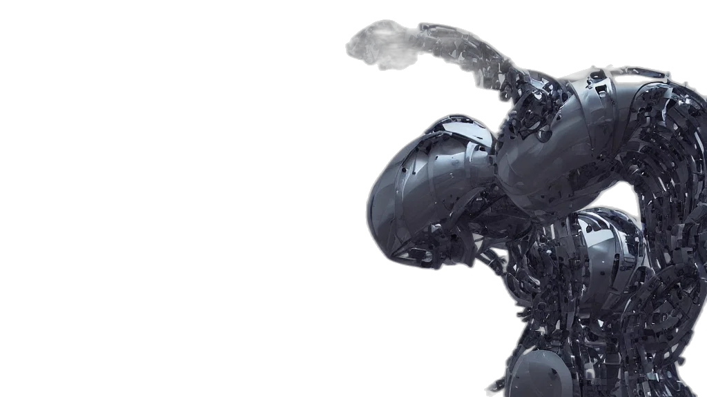 robot, mask, dragon, 3d render transparent PNG cut-out