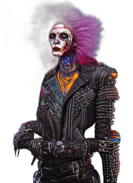 jacket, mask, cyberpunk, concept art transparent PNG cut-out