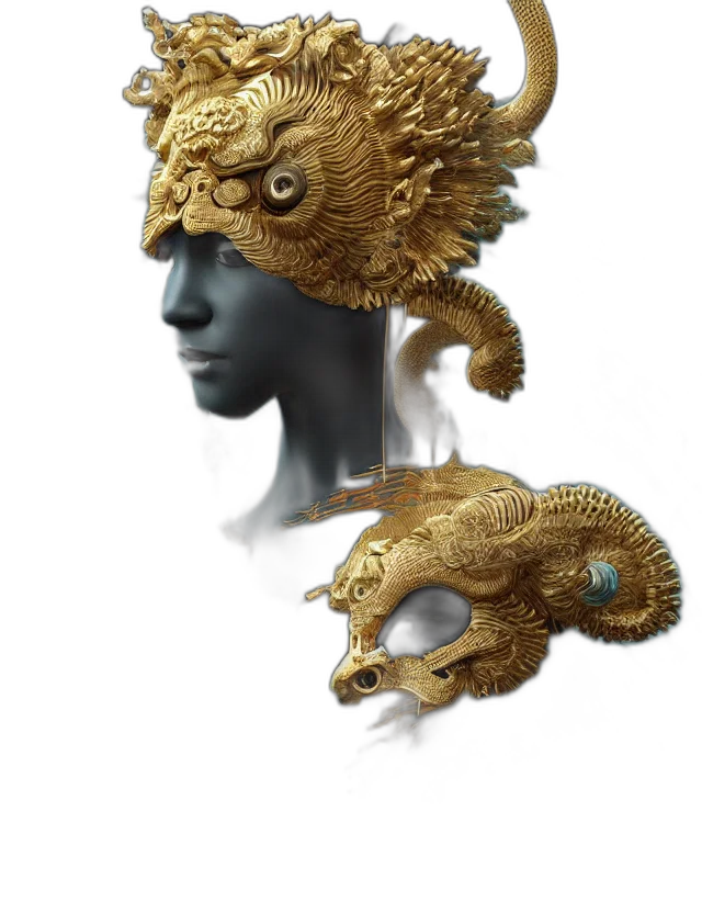 mask, jewelry, crown, dragon transparent PNG cut-out