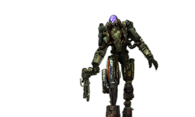 robot, weapon, staff, concept art transparent PNG cut-out