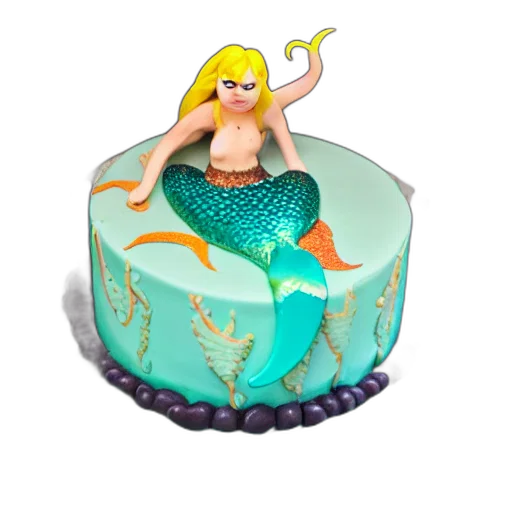 3d render, underwater, angry, mermaid transparent PNG cut-out