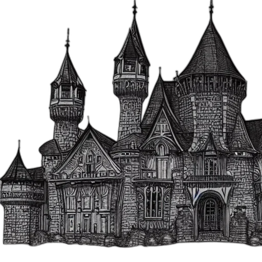 building, concept art, 3d render, pixel art transparent PNG cut-out