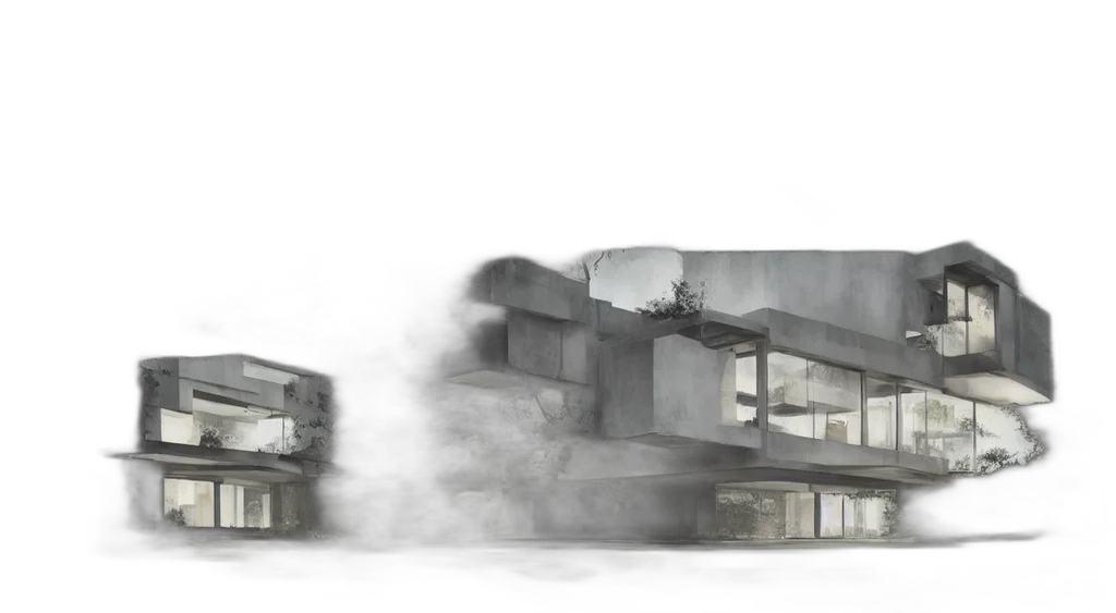 building, concept art, 3d render, photorealistic transparent PNG cut-out