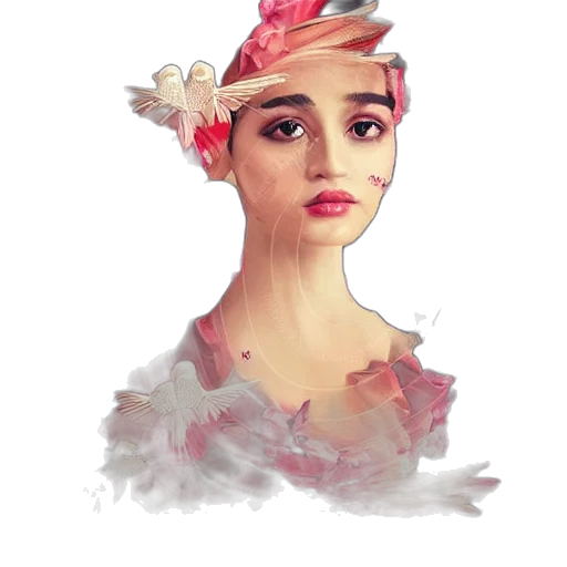 dress, face, crown, hat transparent PNG cut-out