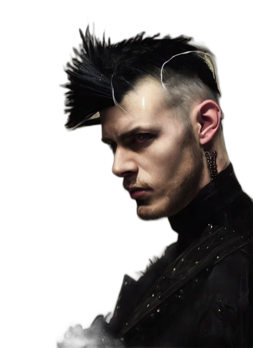 hair, jacket, face, dragon transparent PNG cut-out