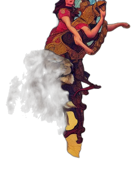 dragon, staff, mask, weapon transparent PNG cut-out