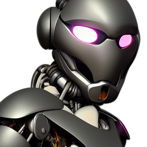robot, staff, 3d render, concept art transparent PNG cut-out