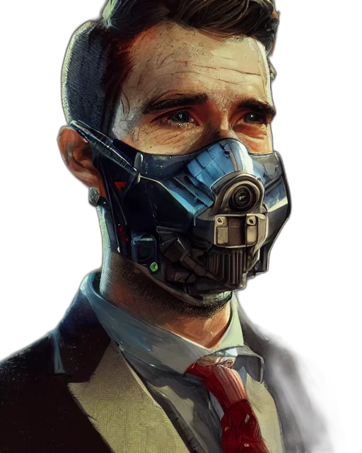 mask, face, robot, cyberpunk transparent PNG cut-out
