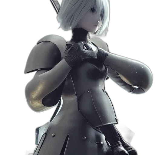 robot, staff, jacket, weapon transparent PNG cut-out