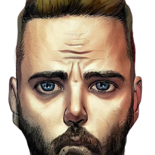 face, hair, jacket, mask transparent PNG cut-out