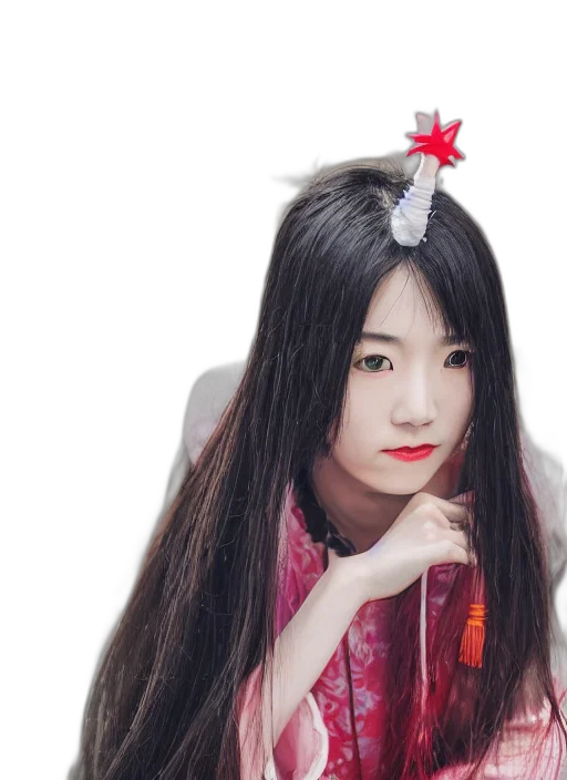 hair, photorealistic, oil painting, anime transparent PNG cut-out