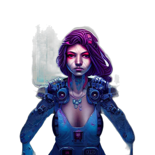 robot, cyberpunk, concept art, fantasy art transparent PNG cut-out