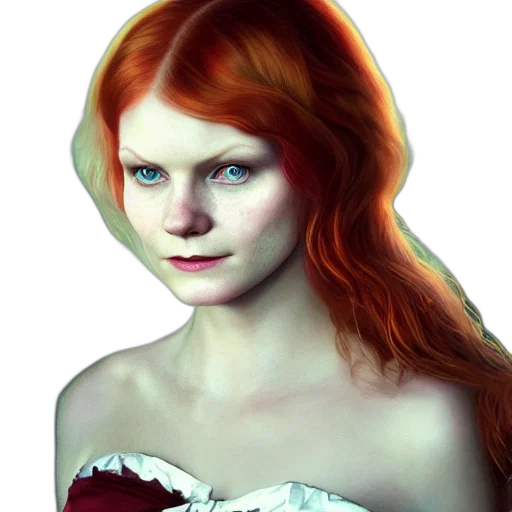 face, dress, crown, photorealistic transparent PNG cut-out