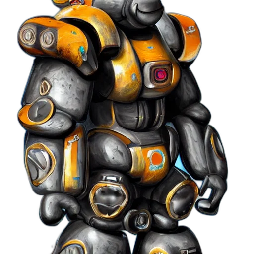 robot, concept art, 3d render, fantasy art transparent PNG cut-out