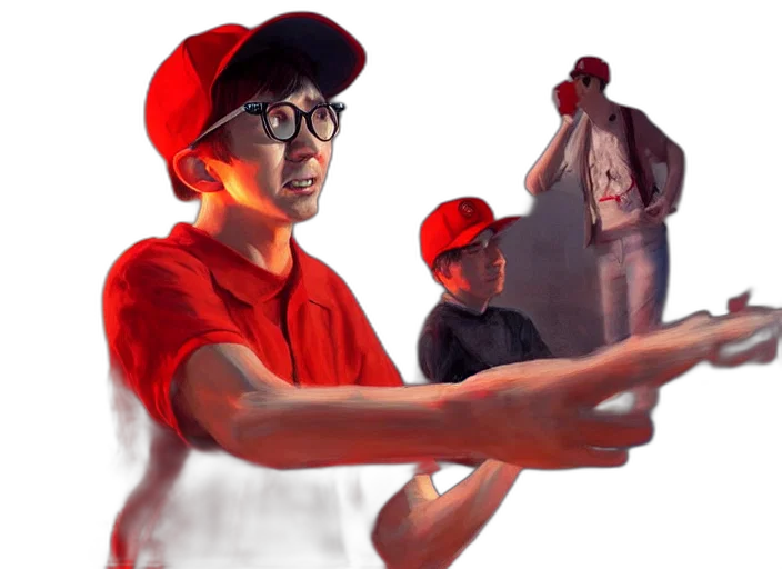 staff, weapon, hat, face transparent PNG cut-out