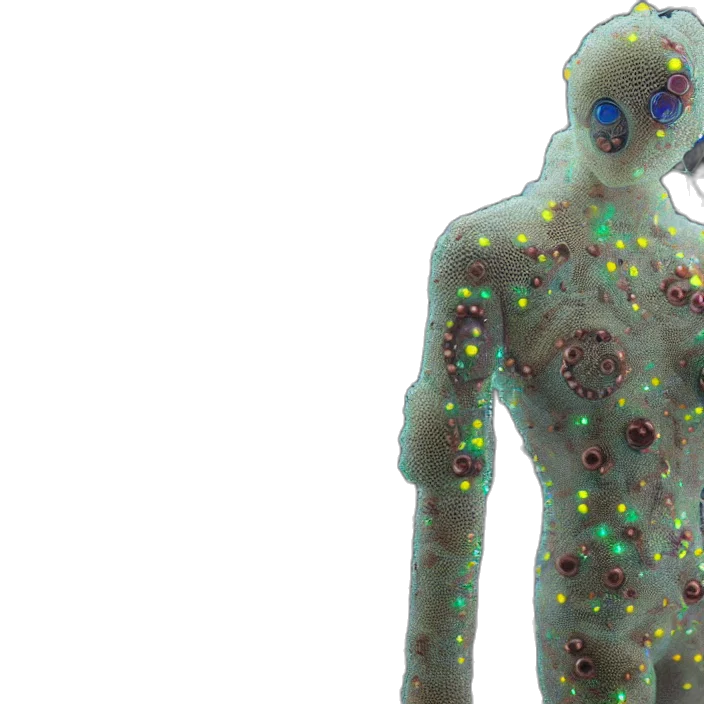 3d render, concept art, cybernetic, symbiosis transparent PNG cut-out