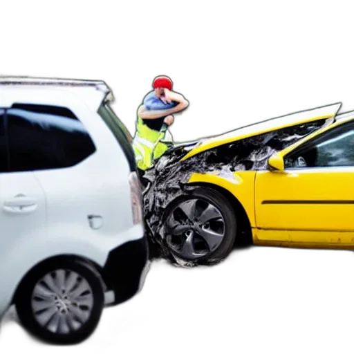 car, battery, crushed, man transparent PNG cut-out