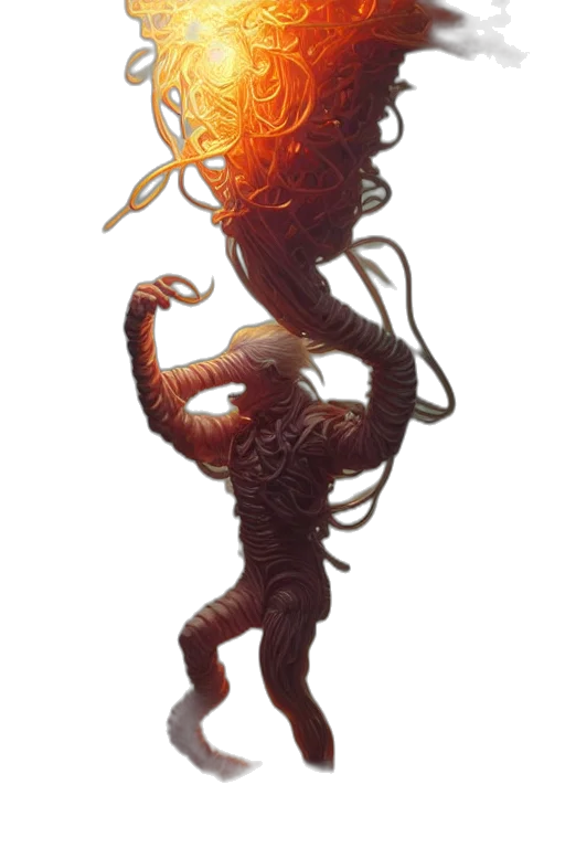 creature, staff, hair, dragon transparent PNG cut-out