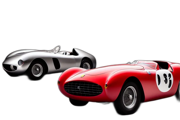 car, 3d render, retro, futuristic transparent PNG cut-out