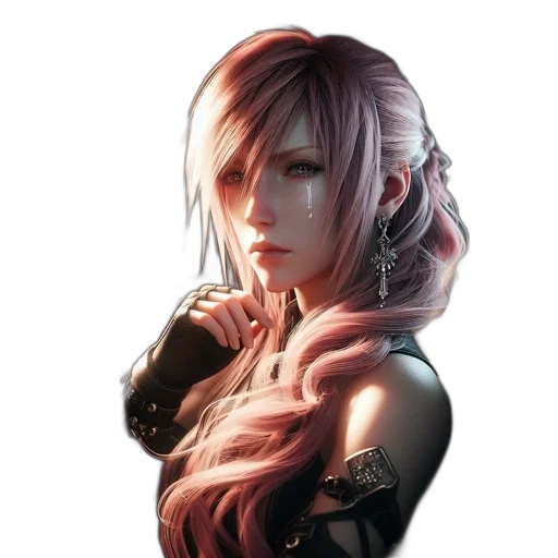face, hair, staff, dragon transparent PNG cut-out