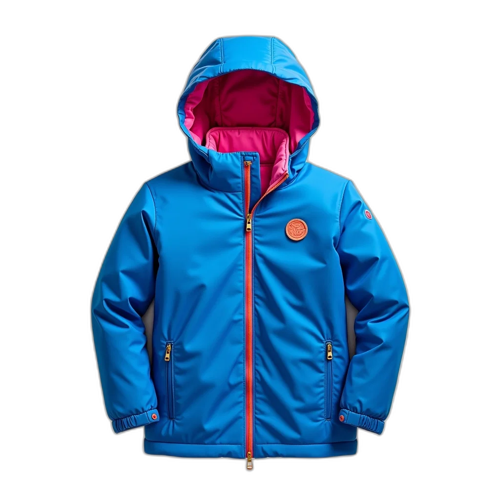 jacket, 3d render, neon, blue transparent PNG cut-out
