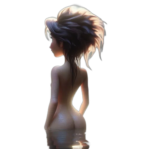 hair, dress, creature, crown transparent PNG cut-out