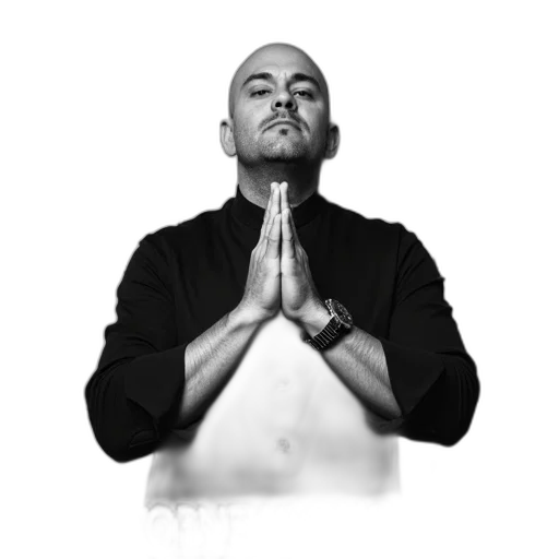 black, white, image, man transparent PNG cut-out