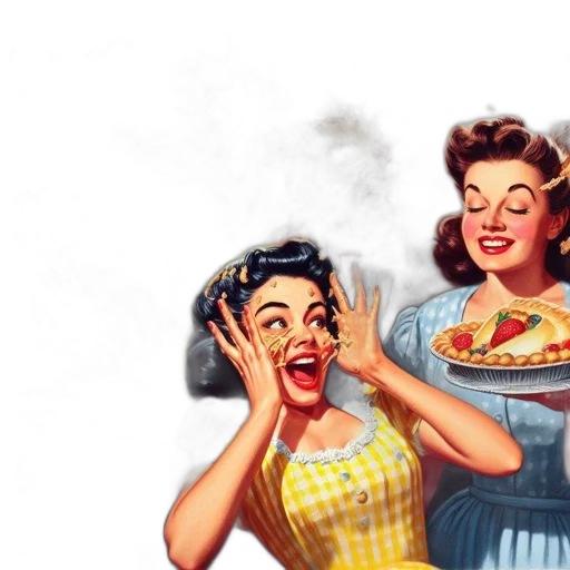 food, 1950s, 1960s-style, setting transparent PNG cut-out