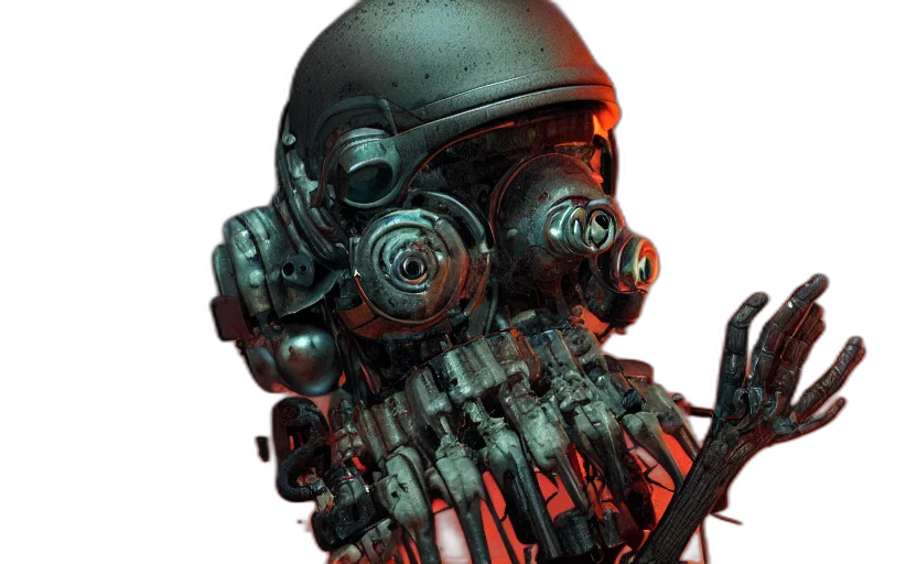 robot, mask, face, weapon transparent PNG cut-out