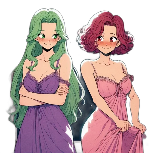 dress, anime, concept art, pixel art transparent PNG cut-out